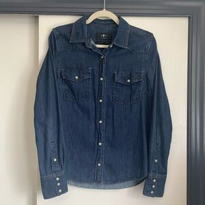7 For All Mankind Denim Button Down Shirt